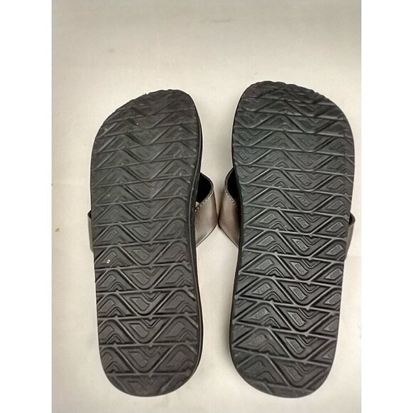 Reef Cushion Court Flip Flops Brown Women's sz 9 Vegan Leather Strap Worn Once - Picture 5 of 5